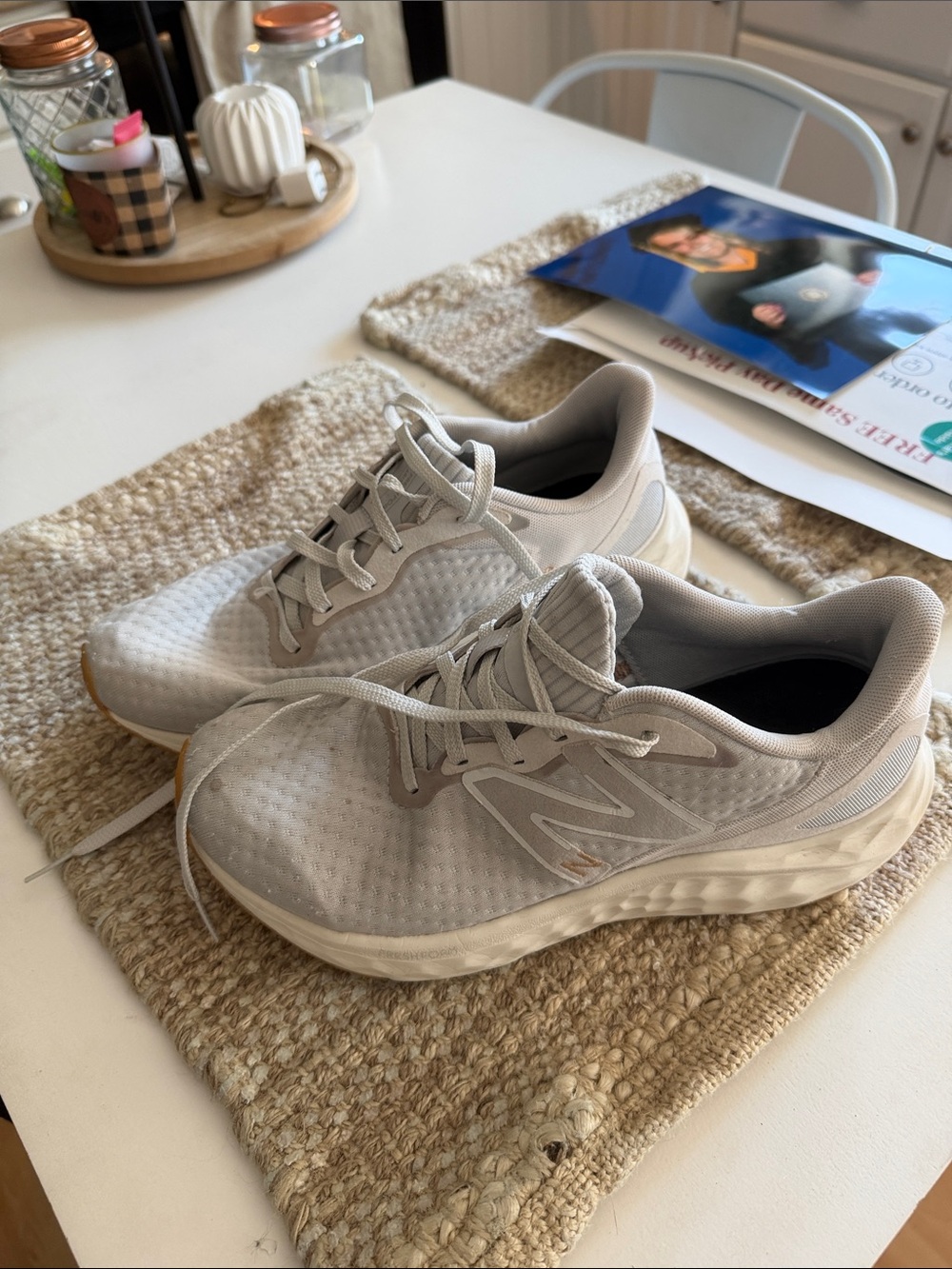 New Balance Women's Light Gray Athletic Running Shoes